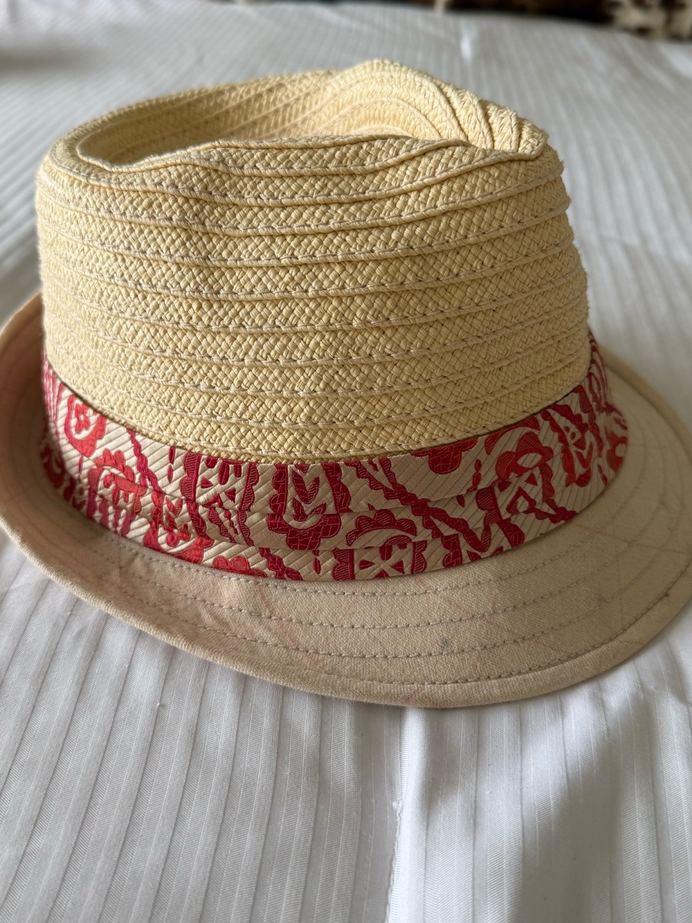 Goorin Bros Straw Fedora with Red Tie Band